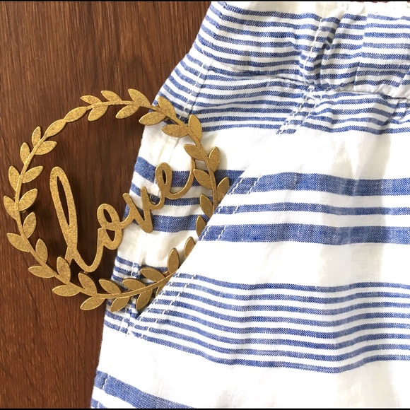 J Crew White & Blue Boardwalk Striped Linen Skirt - Picture 3 of 7